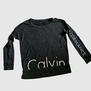 Calvin Klein Performance Long Sleeve Black Tee Medium